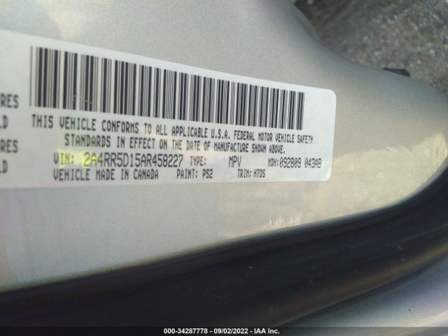 Photo 8 VIN: 2A4RR5D15AR458227 - CHRYSLER TOWN & COUNTRY 