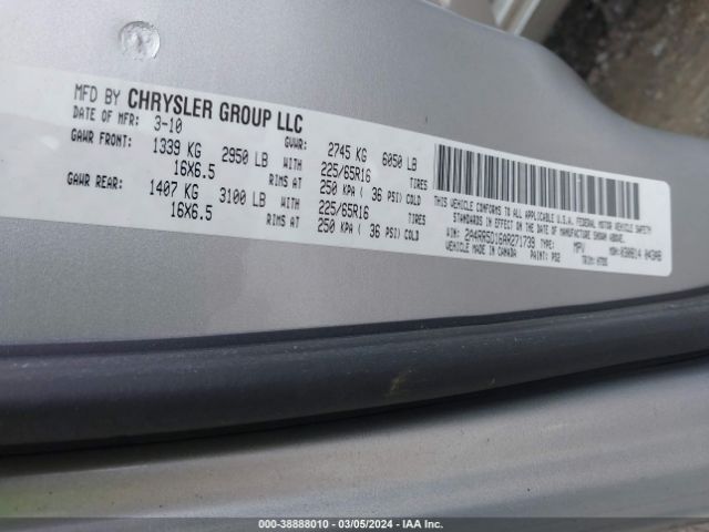 Photo 8 VIN: 2A4RR5D16AR271739 - CHRYSLER TOWN & COUNTRY 