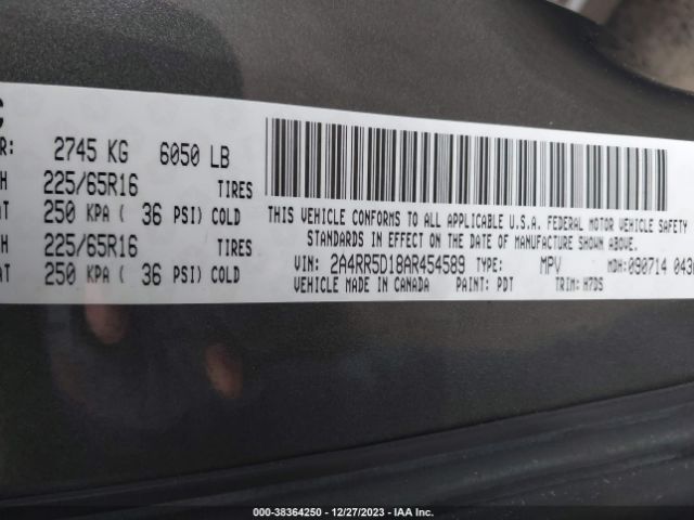 Photo 8 VIN: 2A4RR5D18AR454589 - CHRYSLER TOWN & COUNTRY 