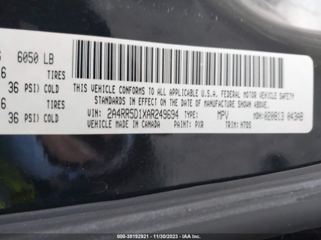 Photo 8 VIN: 2A4RR5D1XAR249694 - CHRYSLER TOWN & COUNTRY 