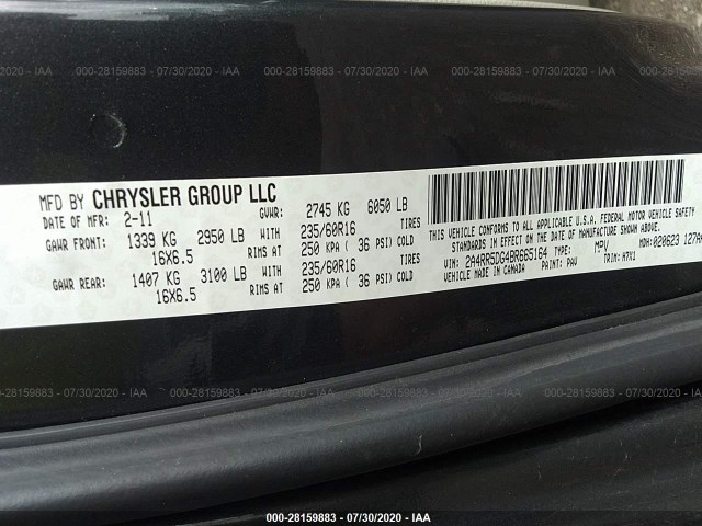 Photo 8 VIN: 2A4RR5DG4BR665164 - CHRYSLER TOWN & COUNTRY 