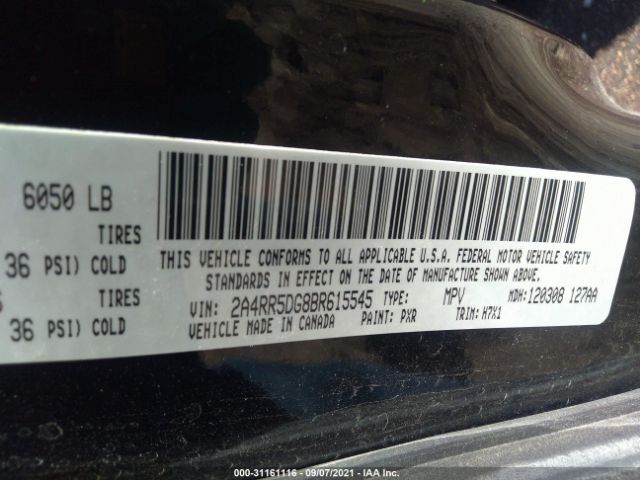 Photo 8 VIN: 2A4RR5DG8BR615545 - CHRYSLER TOWN & COUNTRY 