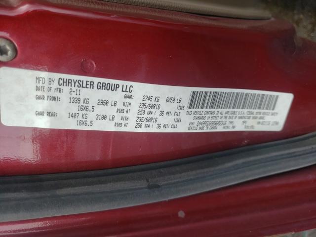 Photo 9 VIN: 2A4RR5DG9BR682316 - CHRYSLER TOWN &AMP COU 