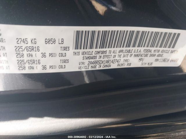 Photo 8 VIN: 2A4RR5DX1AR142747 - CHRYSLER TOWN & COUNTRY 