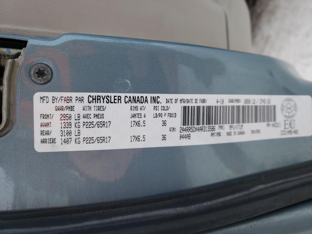 Photo 12 VIN: 2A4RR5DX4AR313586 - CHRYSLER TOWN & COUNTRY 