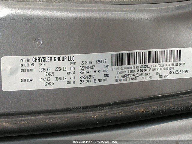 Photo 8 VIN: 2A4RR5DX7AR291034 - CHRYSLER TOWN & COUNTRY 