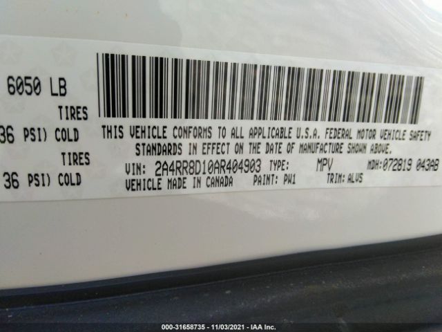 Photo 8 VIN: 2A4RR8D10AR404903 - CHRYSLER TOWN & COUNTRY 