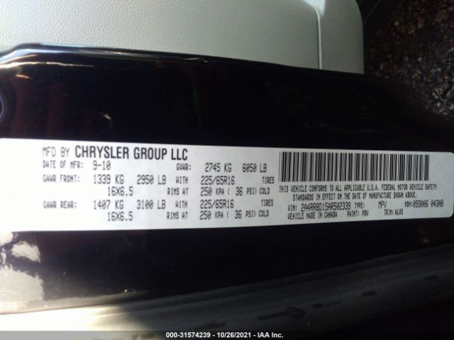 Photo 8 VIN: 2A4RR8D15AR502339 - CHRYSLER TOWN & COUNTRY 