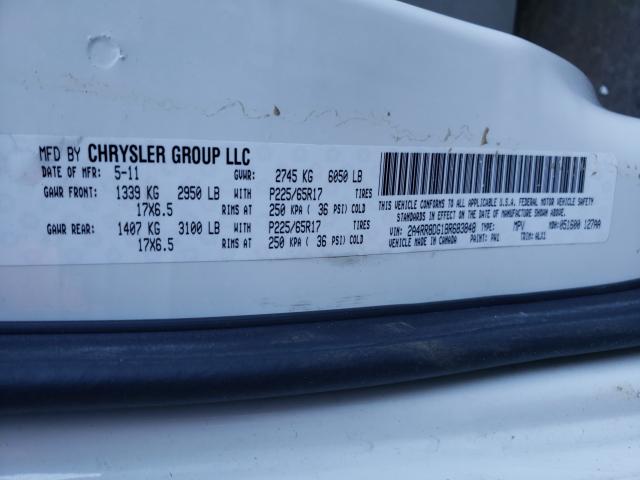 Photo 9 VIN: 2A4RR8DG1BR683848 - CHRYSLER TOWN &AMP COU 