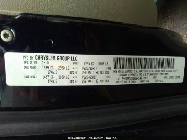 Photo 8 VIN: 2A4RR8DG3BR604549 - CHRYSLER TOWN & COUNTRY 