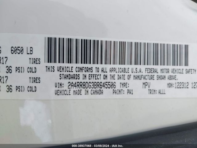 Photo 8 VIN: 2A4RR8DG3BR645506 - CHRYSLER TOWN & COUNTRY 