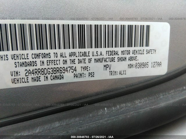 Photo 8 VIN: 2A4RR8DG3BR694754 - CHRYSLER TOWN & COUNTRY 