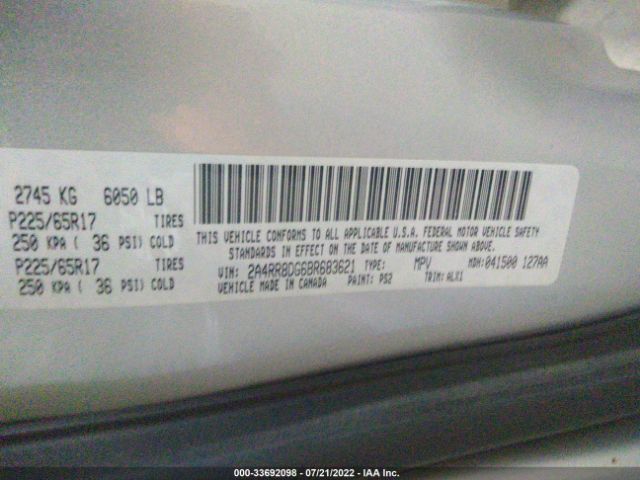 Photo 8 VIN: 2A4RR8DG6BR683621 - CHRYSLER TOWN & COUNTRY 