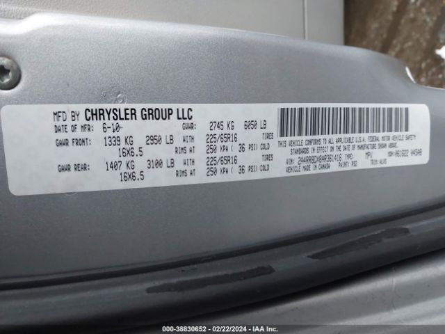 Photo 8 VIN: 2A4RR8DX8AR361416 - CHRYSLER TOWN & COUNTRY 