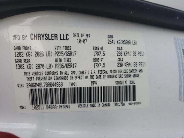 Photo 9 VIN: 2A8GM48L78R644968 - CHRYSLER PACIFICA L 