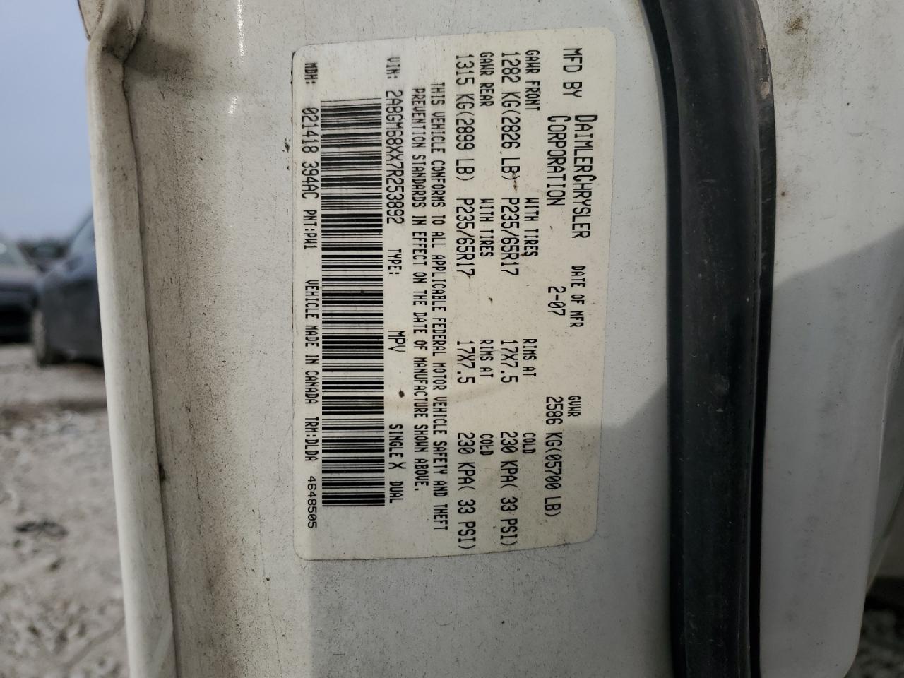 Photo 12 VIN: 2A8GM68XX7R253892 - CHRYSLER PACIFICA 