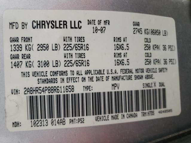 Photo 9 VIN: 2A8HR54P88R611658 - CHRYSLER TOWN AND C 