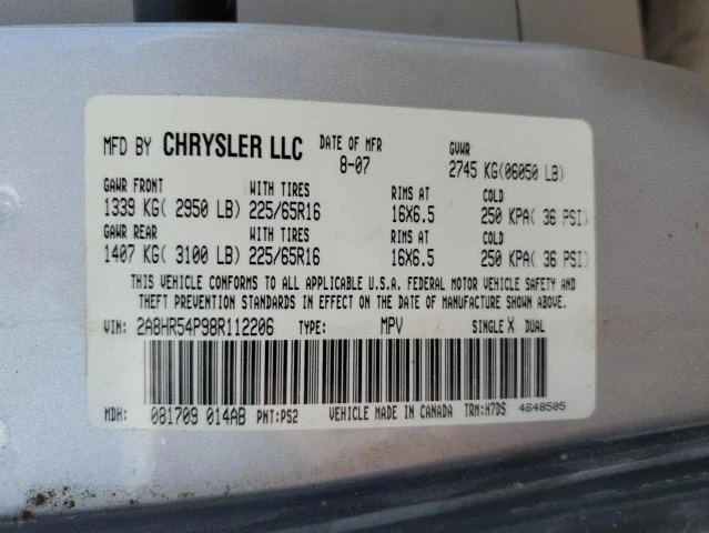 Photo 12 VIN: 2A8HR54P98R112206 - CHRYSLER TOWN & COU 