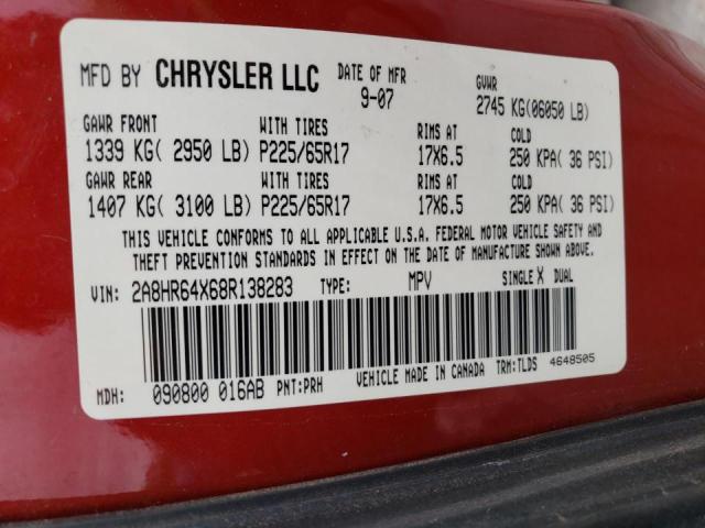 Photo 9 VIN: 2A8HR64X68R138283 - CHRYSLER TOWN &AMP COU 