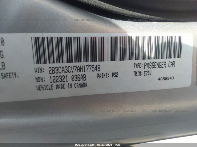 Photo 8 VIN: 2B3CA3CV7AH177548 - DODGE CHARGER 