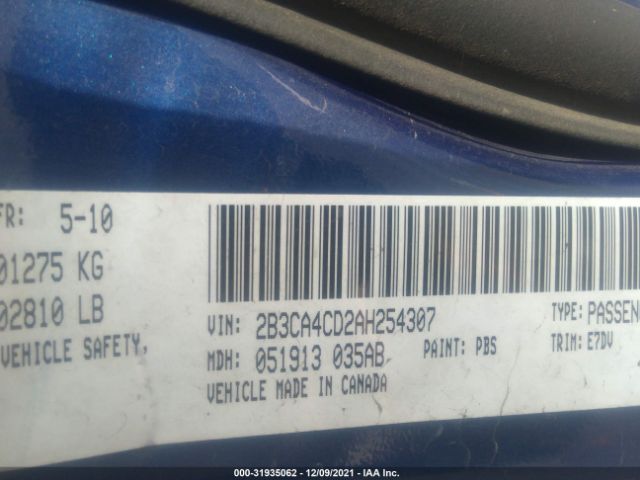 Photo 8 VIN: 2B3CA4CD2AH254307 - DODGE CHARGER 