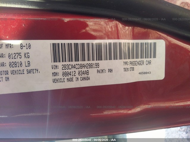 Photo 8 VIN: 2B3CA4CD8AH288199 - DODGE CHARGER 