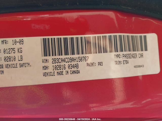 Photo 8 VIN: 2B3CA4CD9AH150767 - DODGE CHARGER 