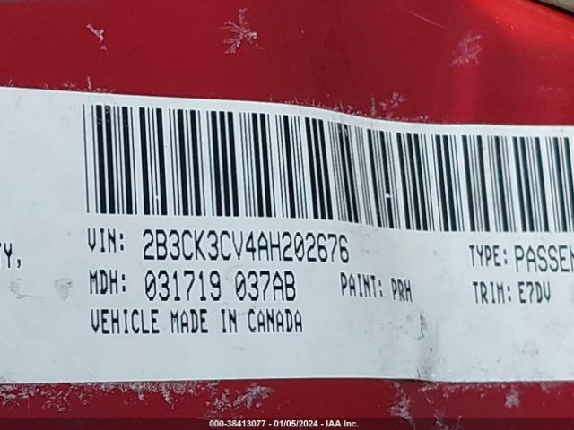 Photo 8 VIN: 2B3CK3CV4AH202676 - DODGE CHARGER 