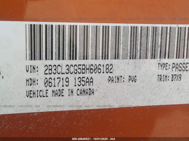 Photo 8 VIN: 2B3CL3CG5BH606182 - DODGE CHARGER 