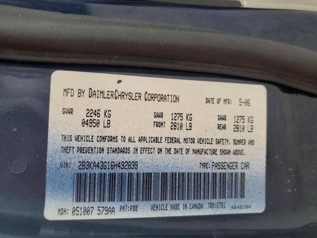 Photo 12 VIN: 2B3KA43G16H492839 - DODGE CHARGER SE 