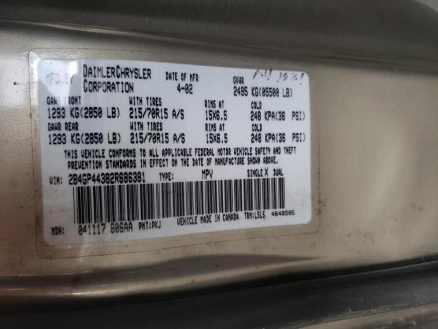 Photo 9 VIN: 2B4GP44382R686381 - DODGE GRAND CARA 