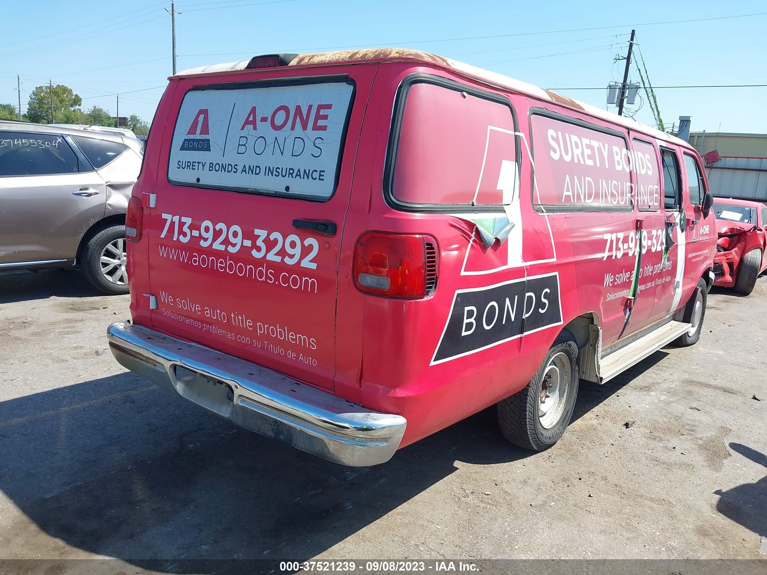 Photo 3 VIN: 2B5WB35Z3RK133627 - DODGE RAM VAN 