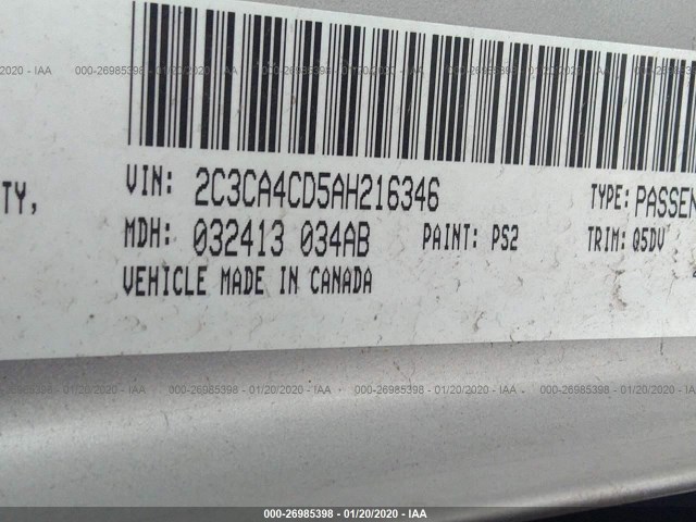 Photo 8 VIN: 2C3CA4CD5AH216346 - CHRYSLER 300 