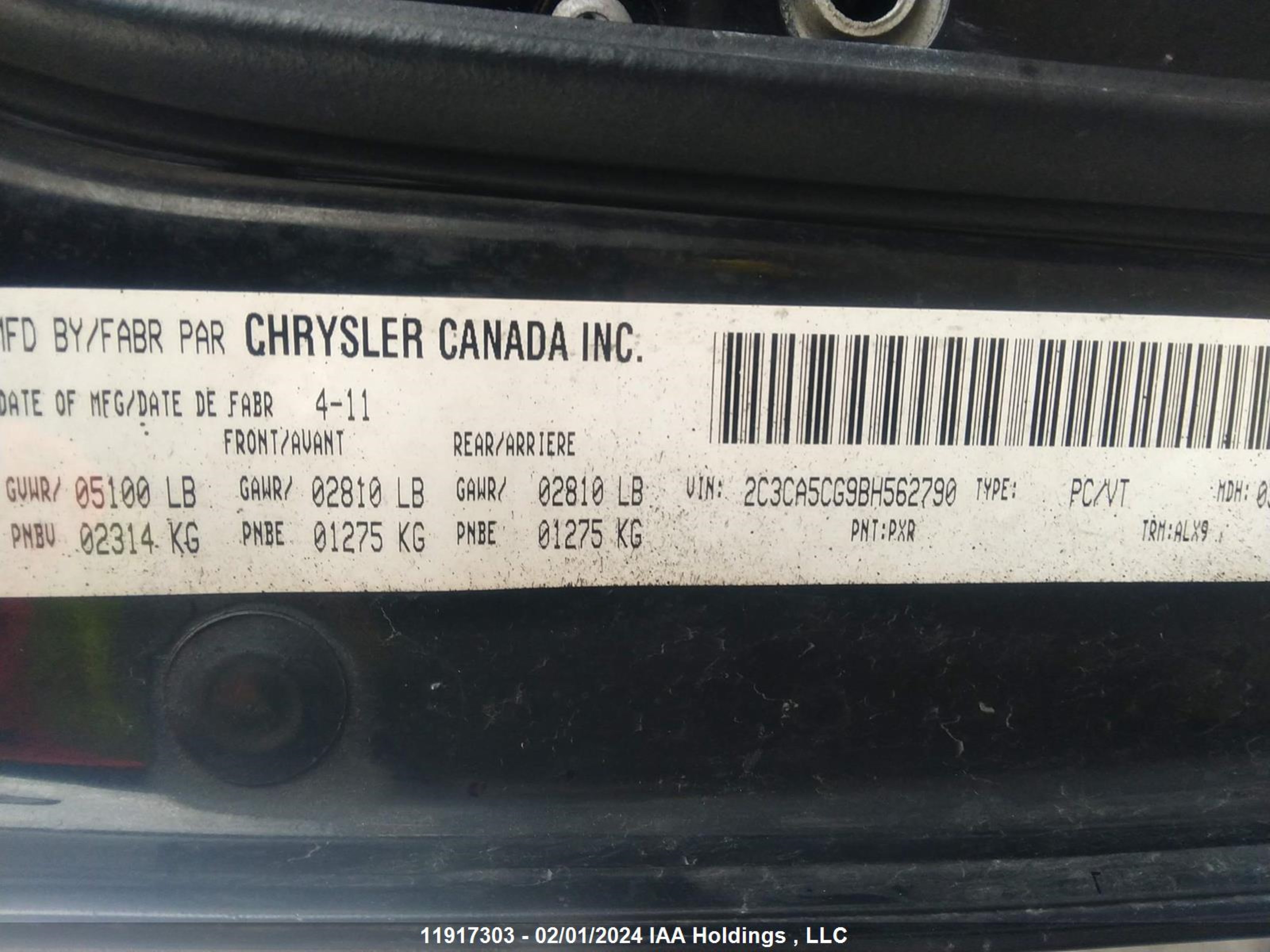 Photo 8 VIN: 2C3CA5CG9BH562790 - CHRYSLER 300 