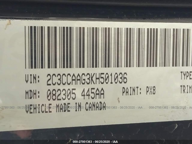 Photo 8 VIN: 2C3CCAAG3KH501036 - CHRYSLER 300 