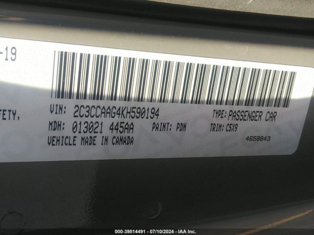 Photo 8 VIN: 2C3CCAAG4KH590194 - CHRYSLER 300 