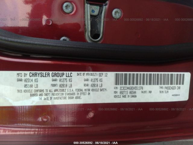 Photo 8 VIN: 2C3CCAAG8DH551370 - CHRYSLER 300 