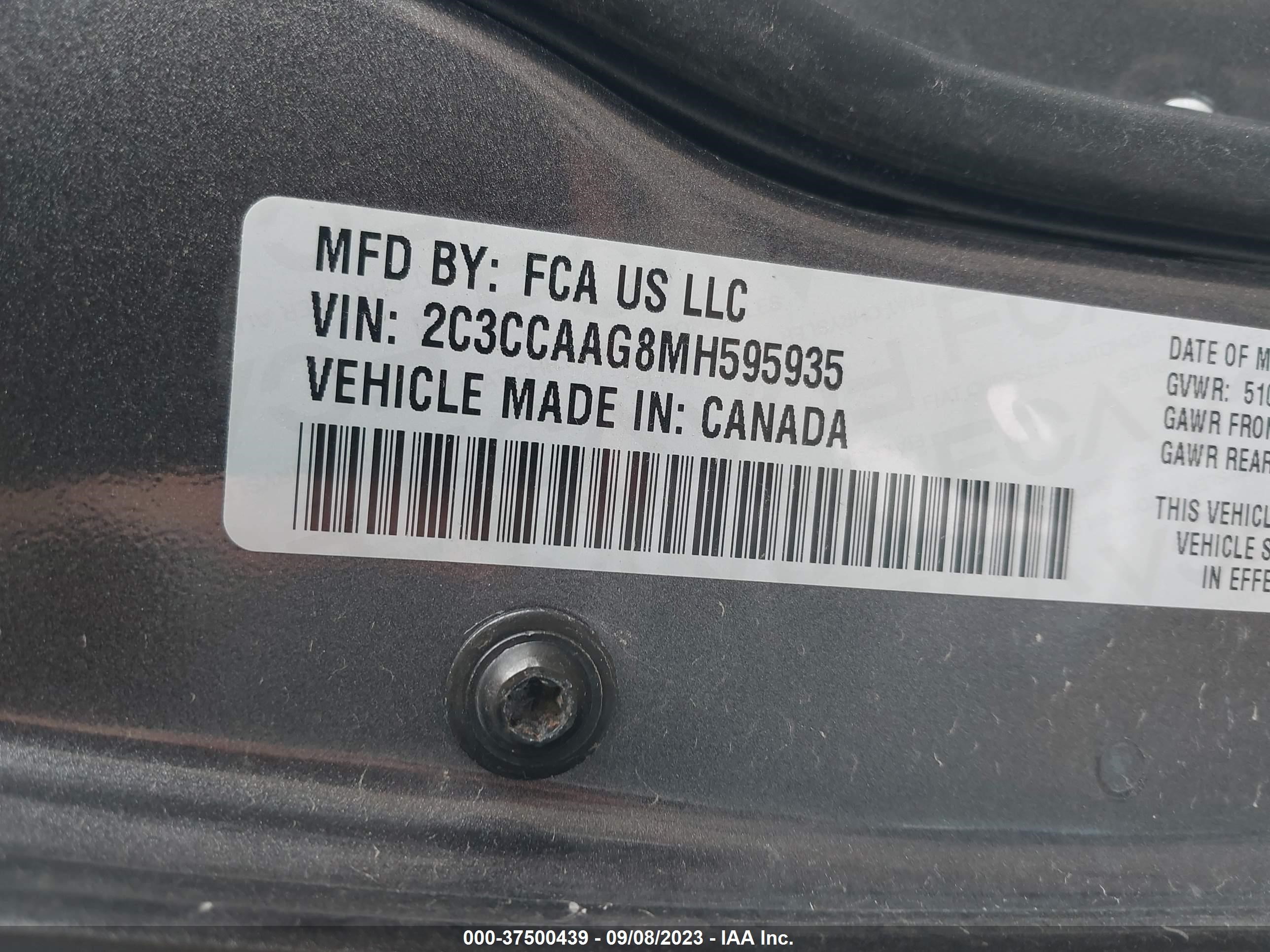 Photo 8 VIN: 2C3CCAAG8MH595935 - CHRYSLER 300 