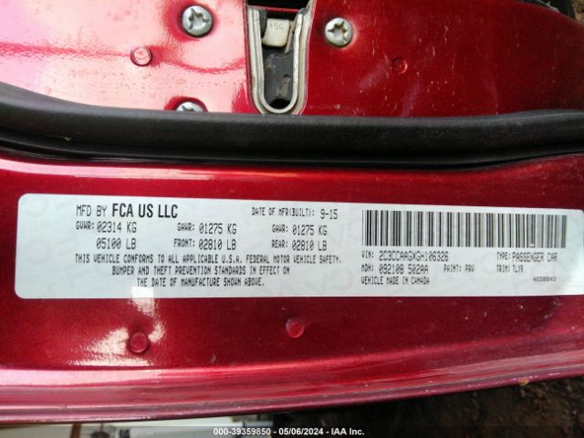 Photo 8 VIN: 2C3CCAAGXGH106326 - CHRYSLER 300 