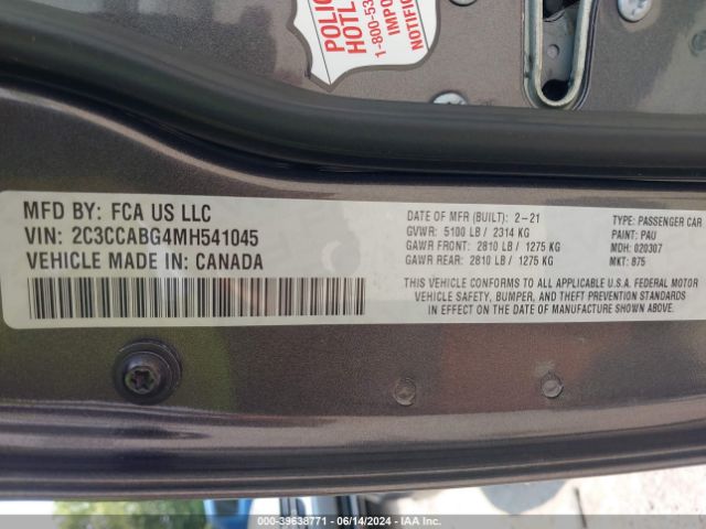 Photo 8 VIN: 2C3CCABG4MH541045 - CHRYSLER 300 S 