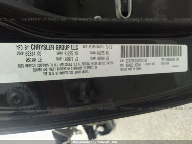 Photo 8 VIN: 2C3CCAEG1DH713169 - CHRYSLER 300 