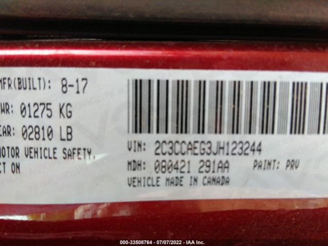 Photo 8 VIN: 2C3CCAEG3JH123244 - CHRYSLER 300 