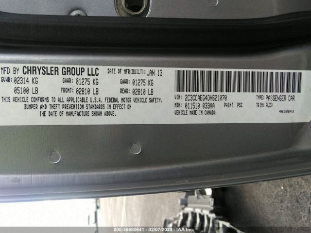 Photo 8 VIN: 2C3CCAEG4DH621070 - CHRYSLER 300C 