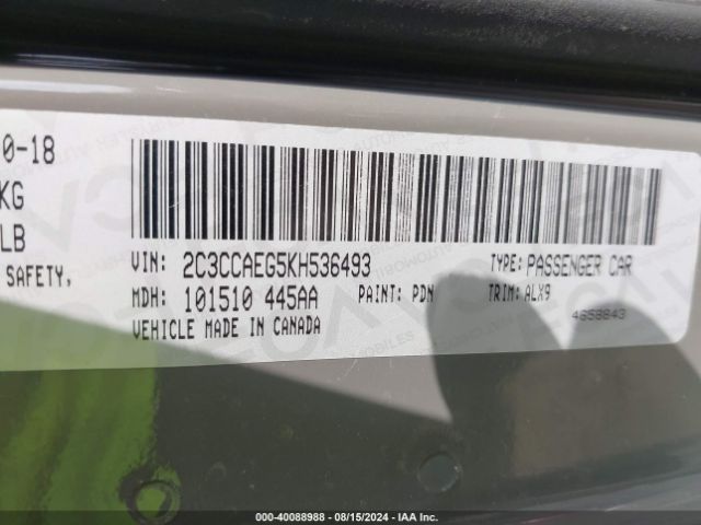 Photo 8 VIN: 2C3CCAEG5KH536493 - CHRYSLER 300 