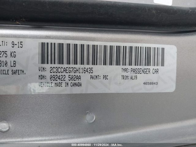 Photo 8 VIN: 2C3CCAEG7GH116435 - CHRYSLER 300 