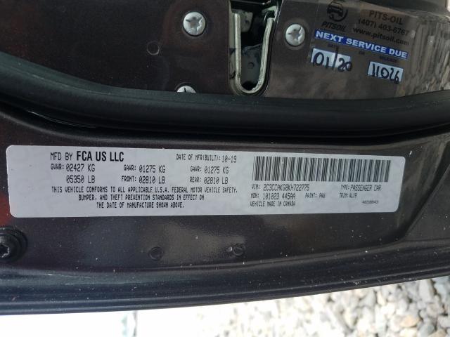 Photo 9 VIN: 2C3CCAKG8KH722775 - CHRYSLER 300 LIMITE 