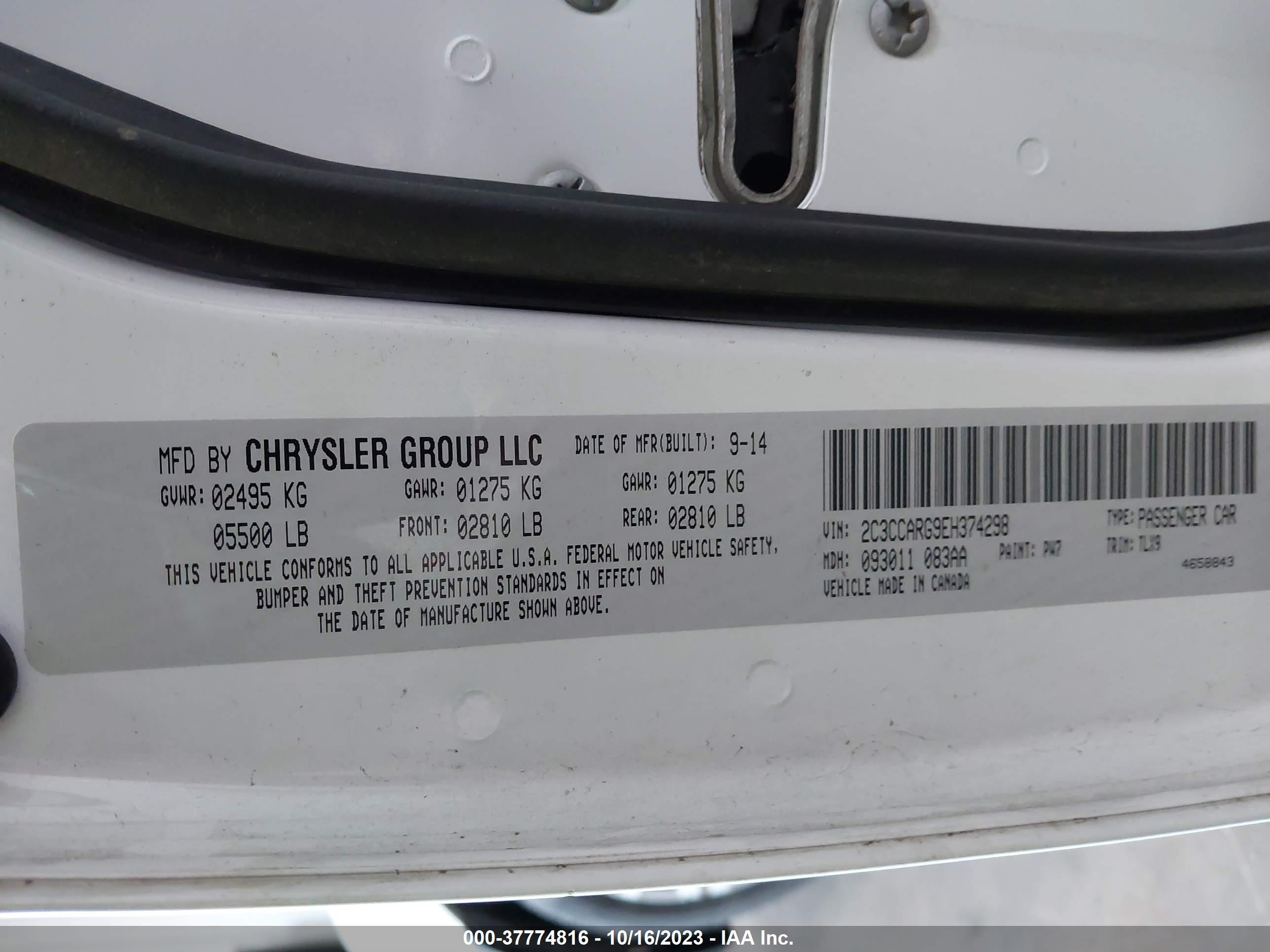 Photo 8 VIN: 2C3CCARG9EH374298 - CHRYSLER 300 