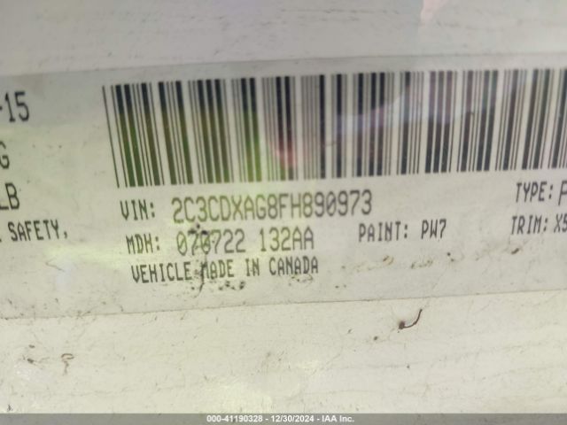 Photo 8 VIN: 2C3CDXAG8FH890973 - DODGE CHARGER 