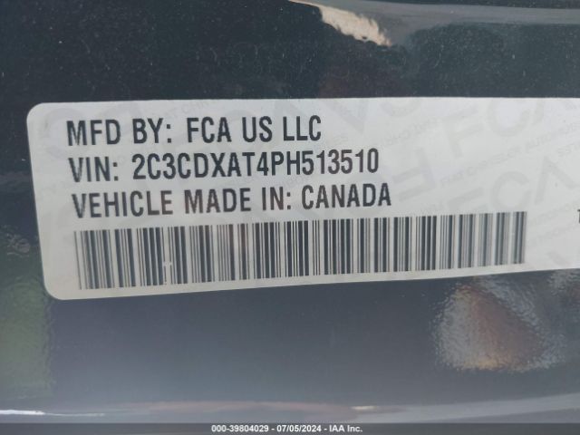 Photo 8 VIN: 2C3CDXAT4PH513510 - DODGE CHARGER 