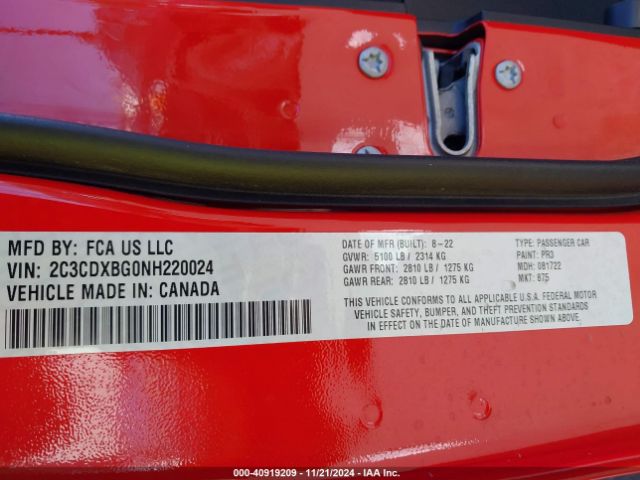 Photo 8 VIN: 2C3CDXBG0NH220024 - DODGE CHARGER 